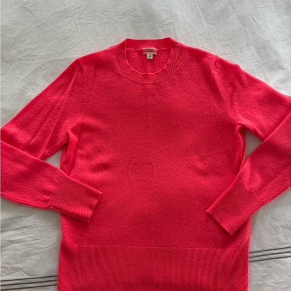 J. Crew Cashmere Neon Pink Classic Sweater - Picture 1 of 3